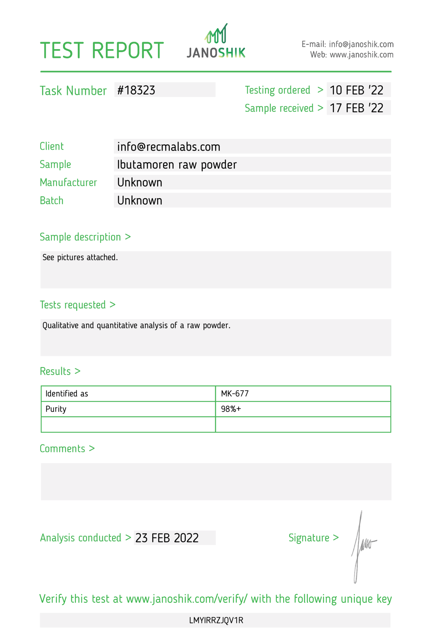 IBUTAMOREN (MK-677) Solution, 750mg (25mg/mL) - Recma Labs