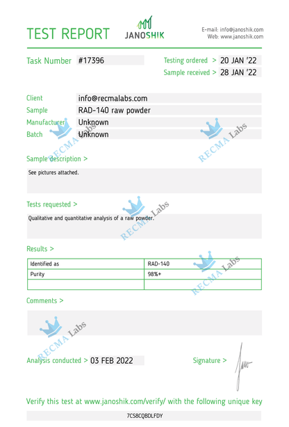 TESTOLONE (RAD-140) – Solution, 600mg (20mg/mL) - Recma Labs